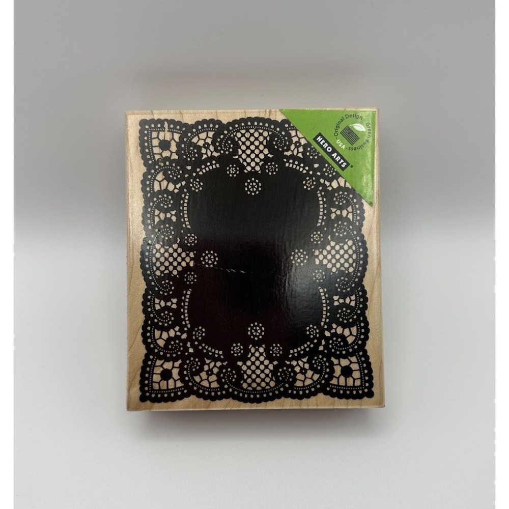 NEW Hero Arts Lace Frame K5329 Wood Mounted Rubber Stamp Design‎ Craft 2009 USA